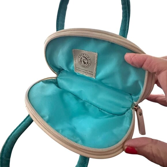 Spartina 449 Cosmetic Makeup Bag Small Tote Floral Zipper Compartments R… - Picture 6 of 12